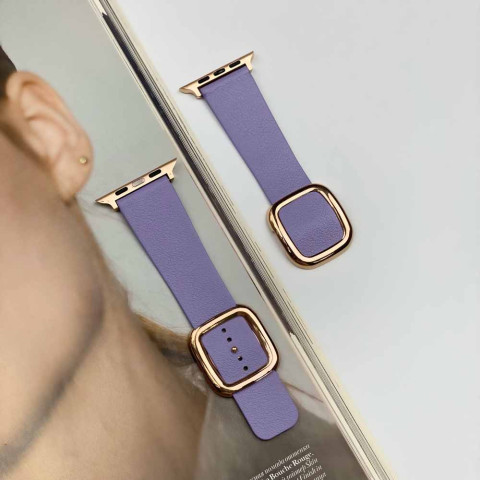 Кожаный ремешок Modern Buckle Leather на Apple Watch 38/40/41mm Gold/Lilac Кожаный ремешок Modern Buckle Leather на Apple Watch 38/40/41mm Gold/Lilac